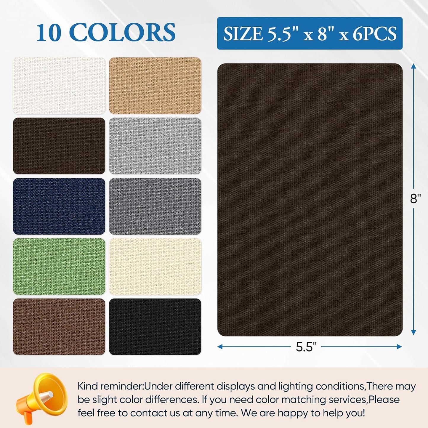 Canvas Patch 5.5 x 8 Inches 6Pcs Self-Adhesive Waterproof Canvas Patch Kit for Repairing