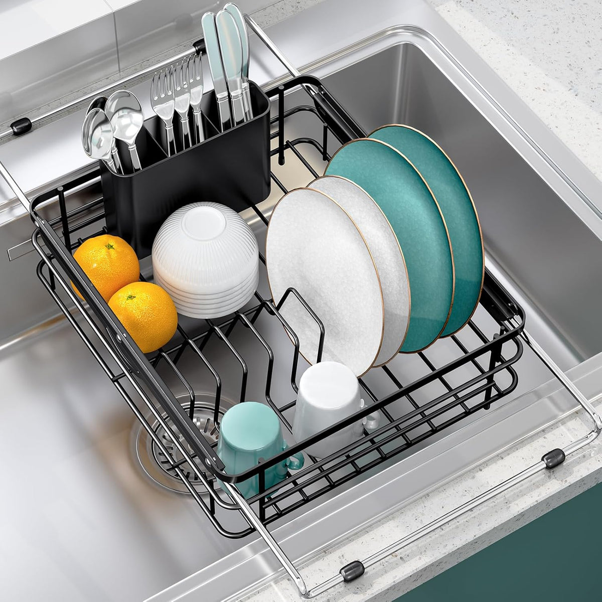 Over the Sink Dish Drying Rack,In Sink Dish Drying Racks,Expandable Dish Rack Over Sink