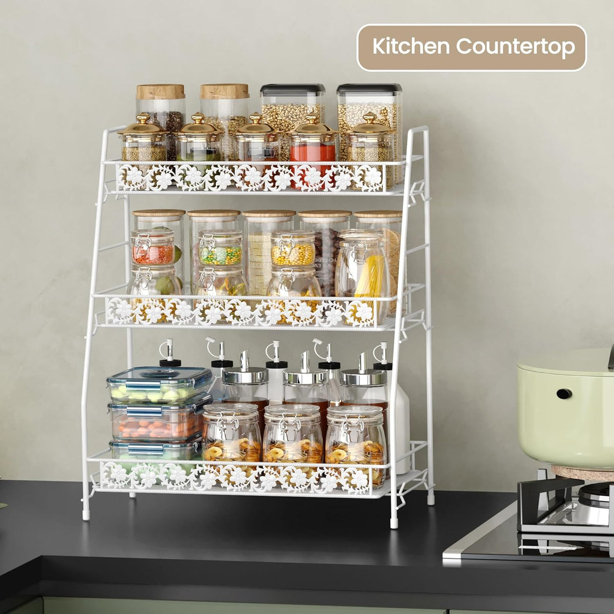 3-Tier Large Size Storage Rack,Counter Organiztion for Bathroom Countertop Organizer Shelf for
