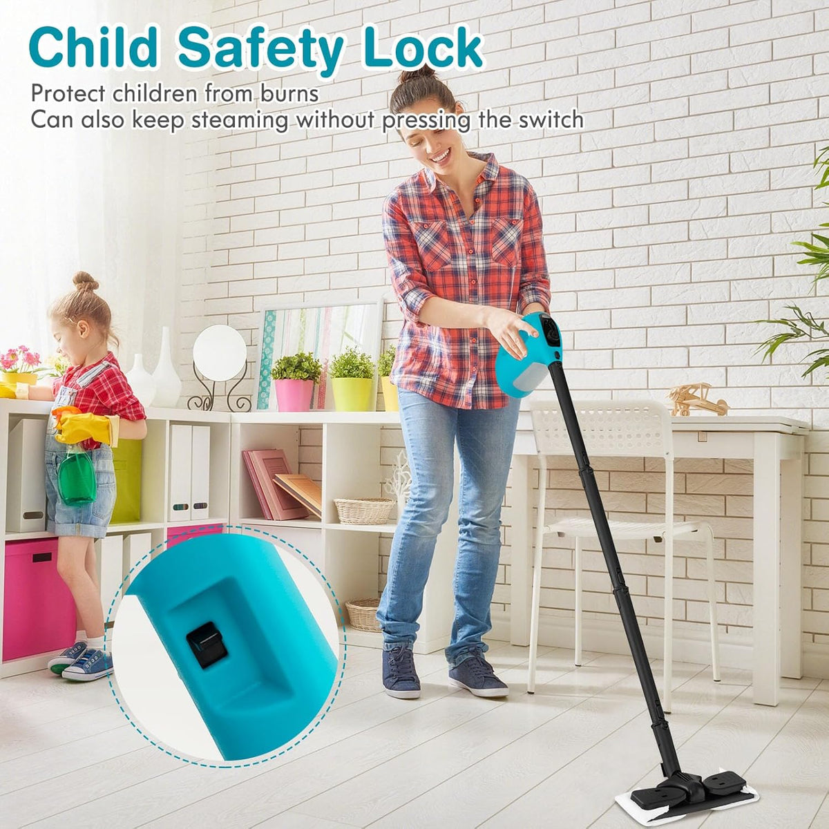 COSTWAY Handheld MultiPurpose Steam Cleaner with 17 Pieces, 350ml Large Capacity Steam Mop