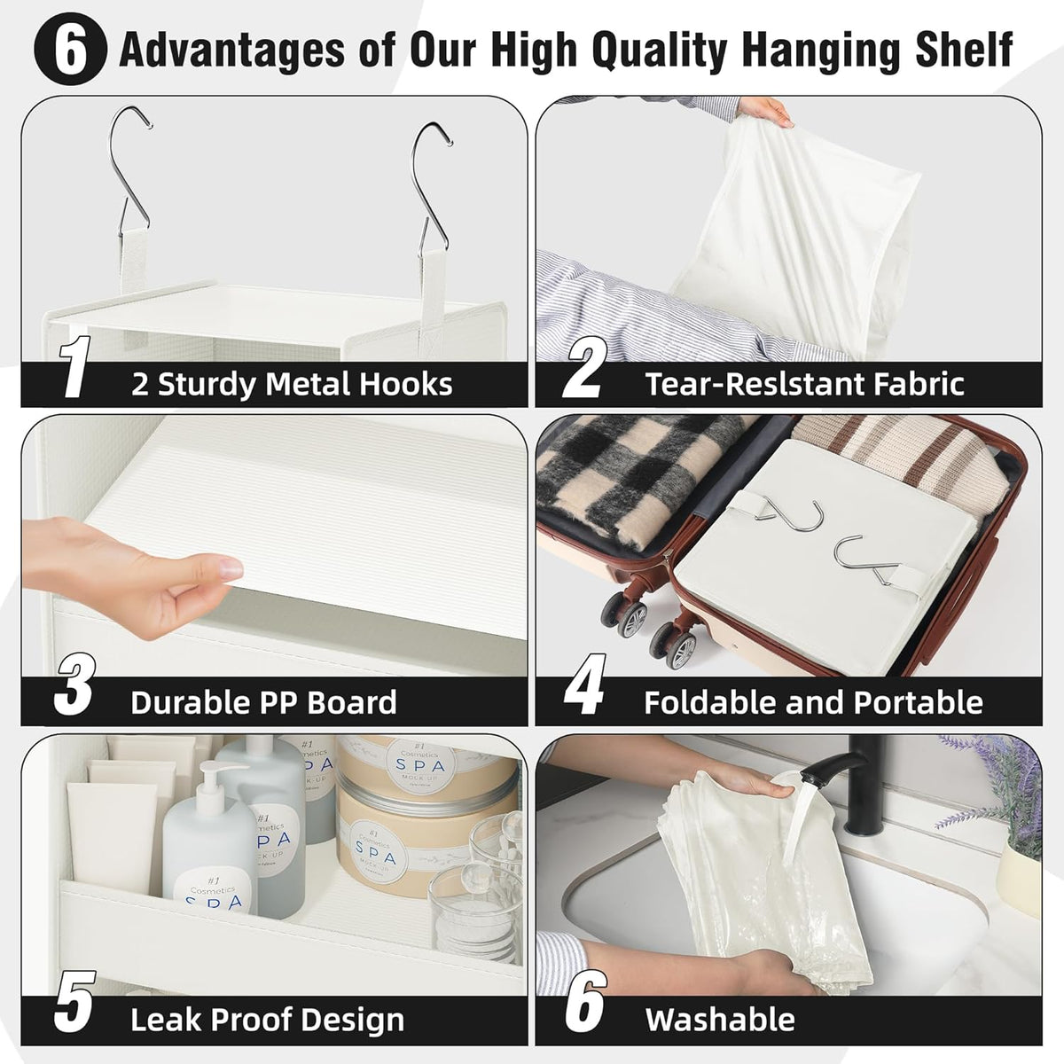 GRANNY SAYS 4-Shelf Hanging Organizer, Closet Hanging Shelves, Closet Hanging Storage Organizers