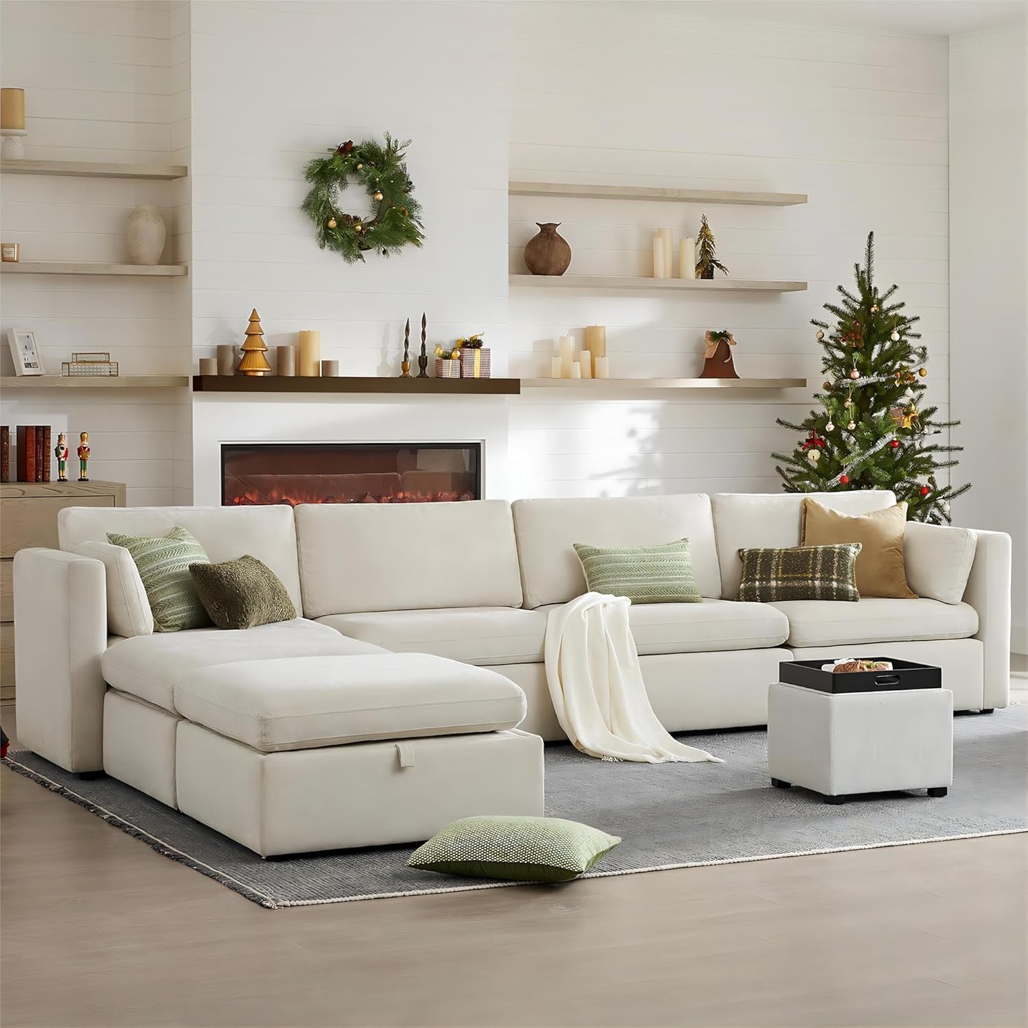 CHITA Oversized Modular Sectional Fabric Sofa Set, FSC Certified Extra Large U Shaped Couch