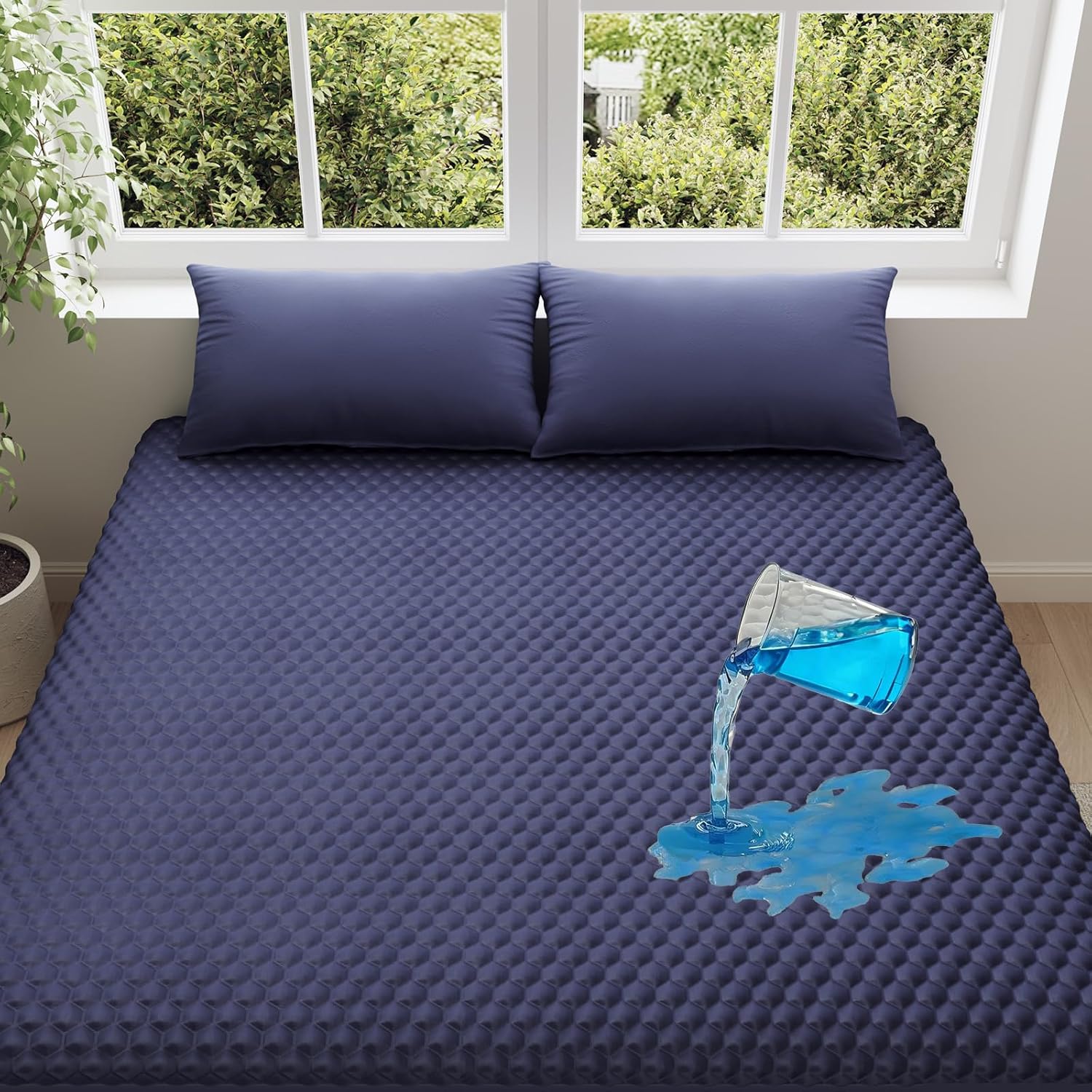 OhGeni 100% Waterproof Mattress Protector, Twin Size Mattress Pad, Fits 6"-20" Mattresses with Deep
