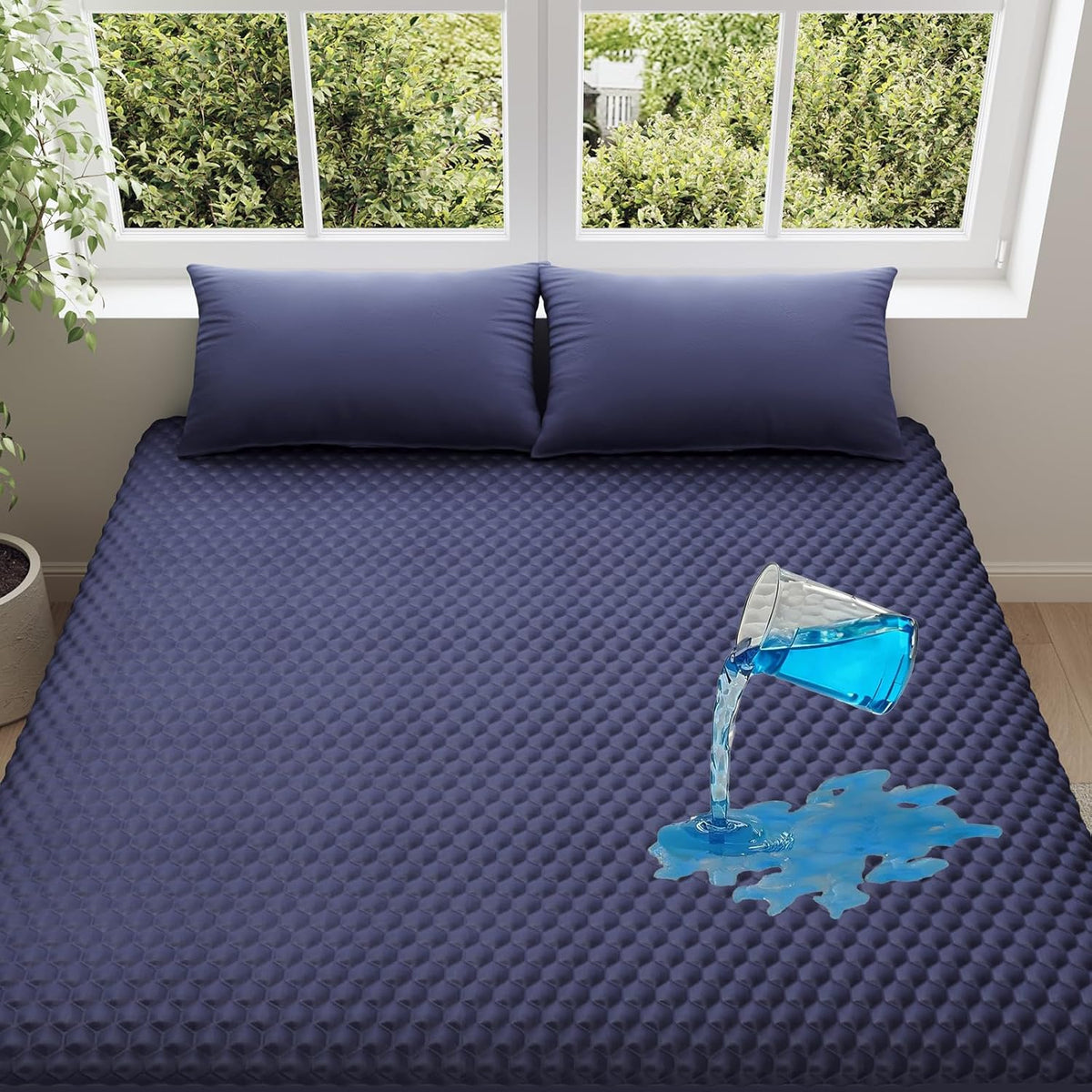 OhGeni 100% Waterproof Mattress Protector, Queen Size Mattress Pad, Fits 6"-20" Mattresses with