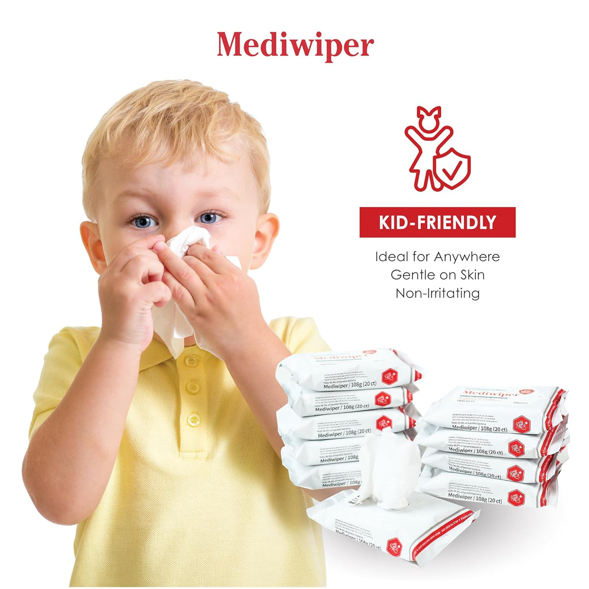 Mediwiper - 160 Wipes (80 * 2PK) Alcohol-Free Sanitizing Wipes Disinfecting Large Unscented Wet