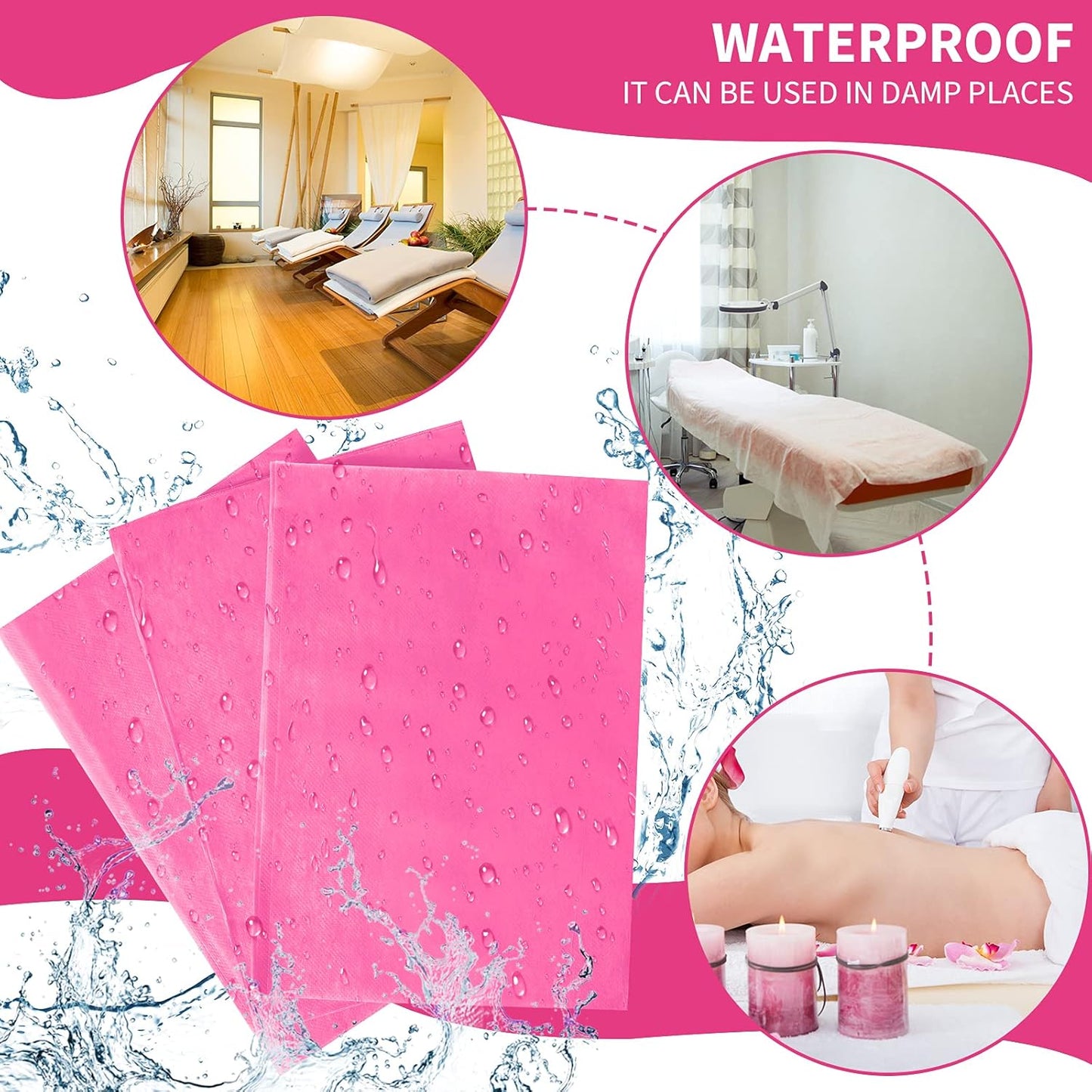 Breling 100 Pcs 31.5 x 71 Inch Disposable Bed Sheets Oil-proof PE Film Massage Table Sheets