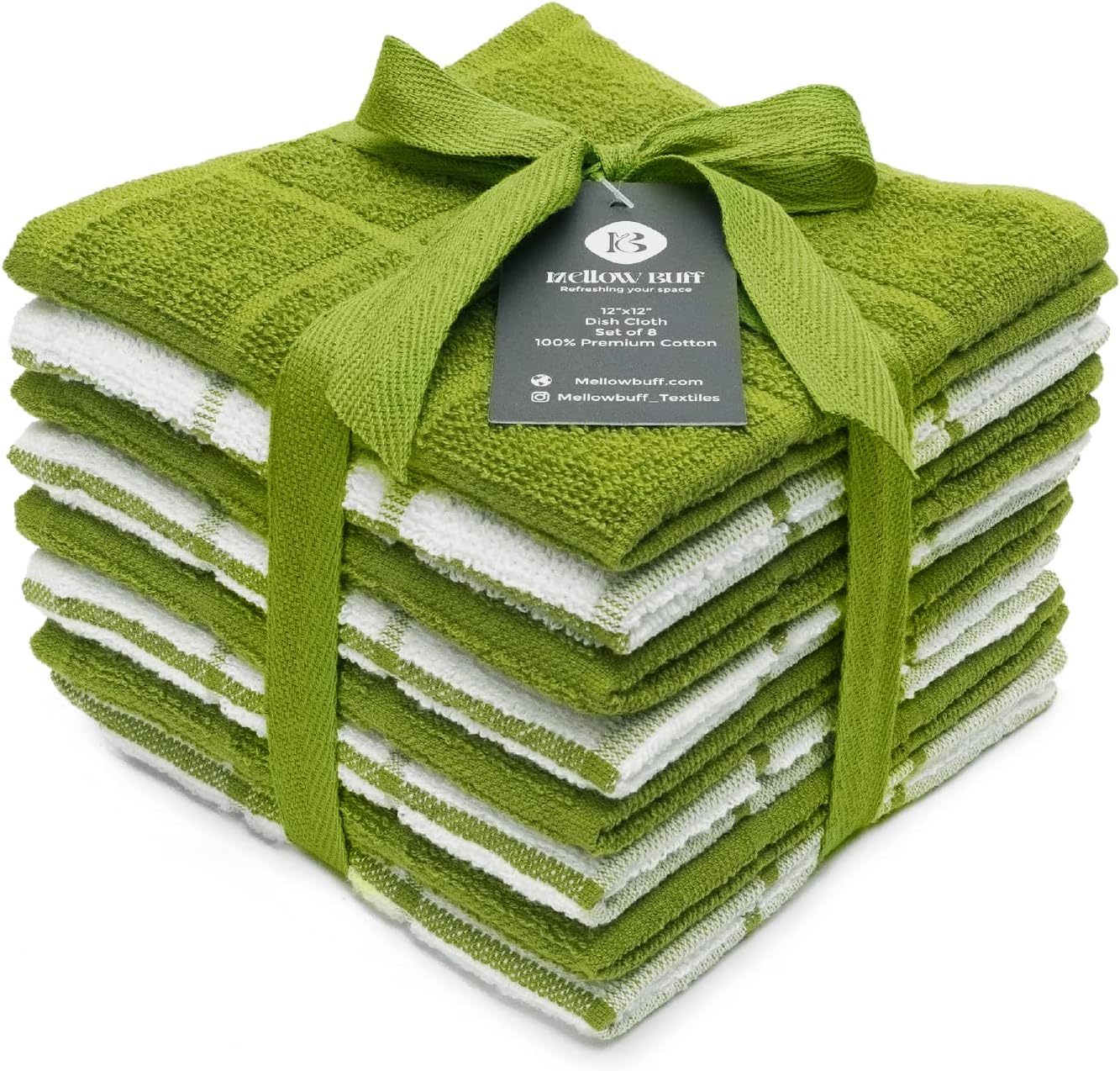 100% Cotton Terry Dish Cloth & Dish Towel, 6 Pack, Super Soft and Absorbent Kitchen Towels, Perfect