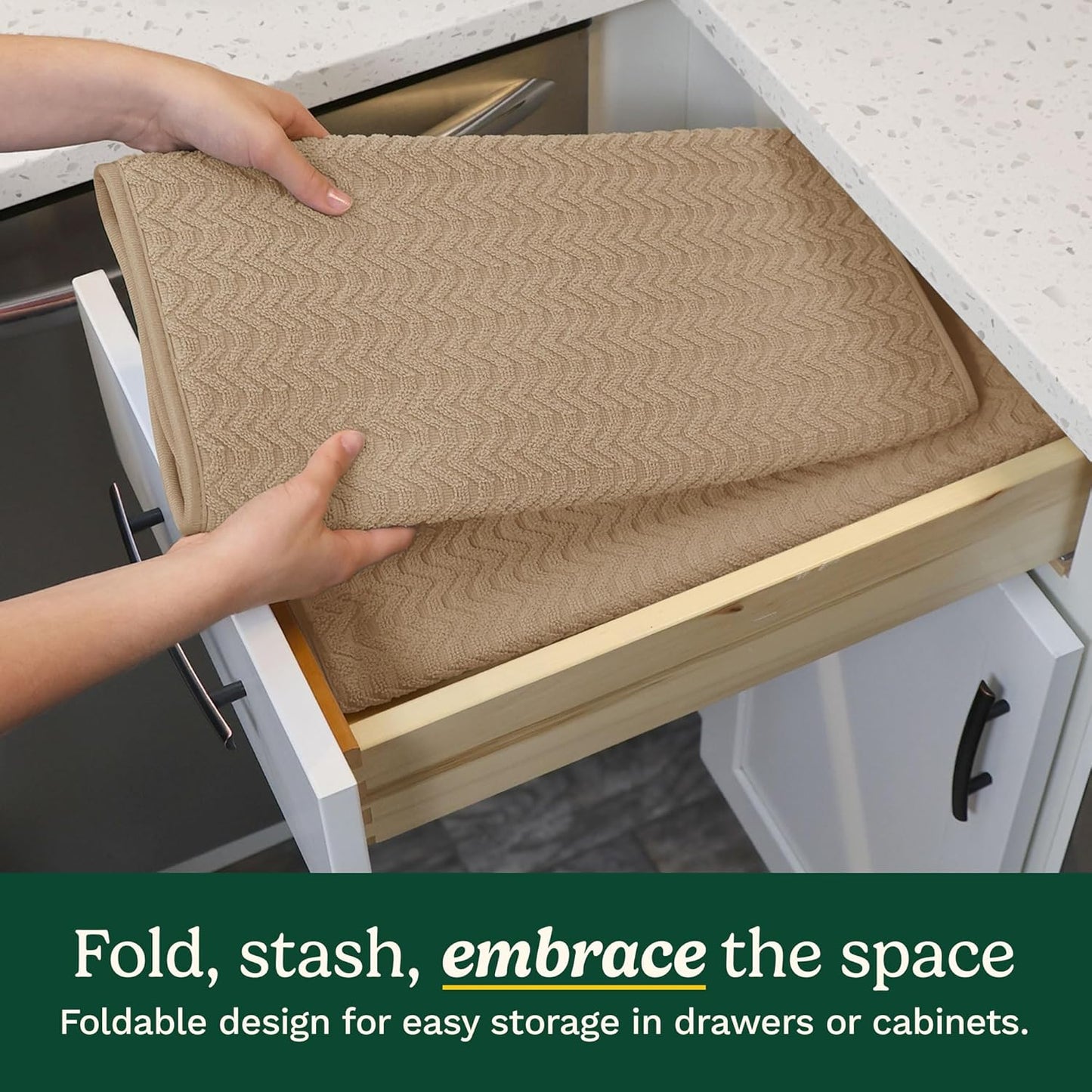 Cuisinart Dish Drying Mats for Kitchen Counter - (2) 18" x 24" Ultra Absorbent Dish Drying Mat XL