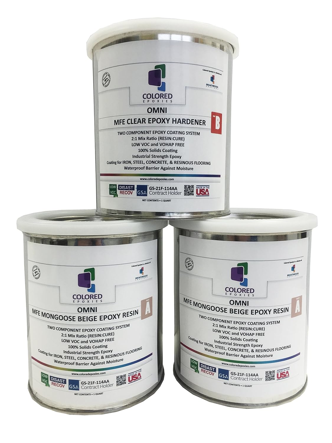 Coloredepoxies 10010 Light Beige Epoxy Resin Coating Made with Beautiful and Vibrant Pigments, 100%