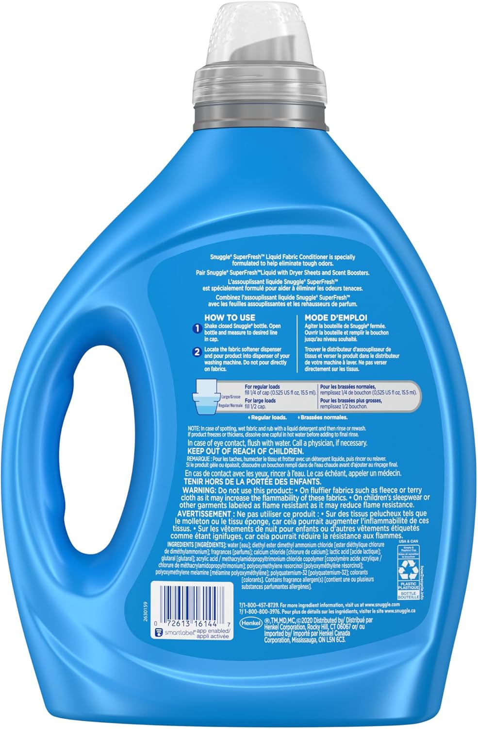 Snuggle Liquid Fabric Softener, SuperFresh Spring Burst, Eliminates Tough Odors, 2X Concentrated