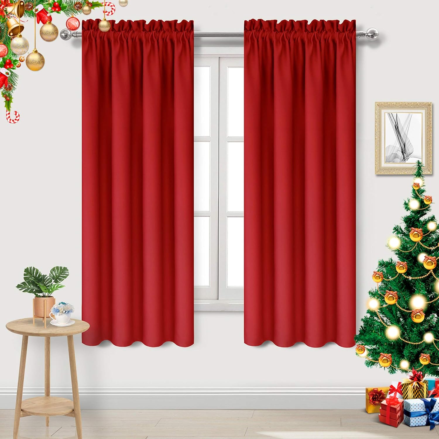 DWCN Blackout Curtains for Bedroom - Thermal Insulated Privacy Energy Saving Rod Pocket Drapes for