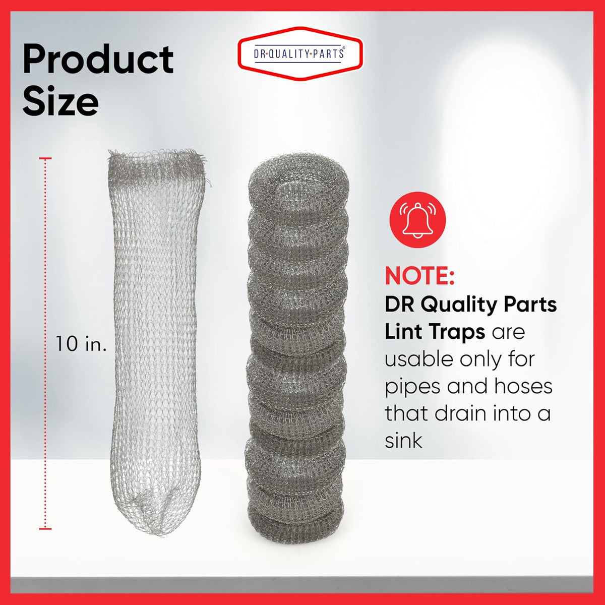 Washing Machine Lint Trap – Stainless Steel Hose Filter, Mesh Drain Catcher, Washer Sock Lint