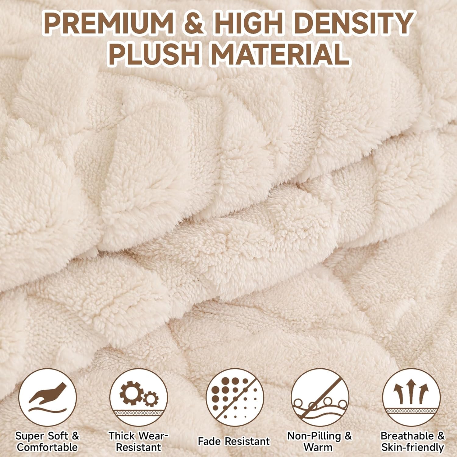 OTOB All Season Couch Cover for Dogs Washable, Non Slip Fuzzy Plush Pet Couch Covers Kids Pet