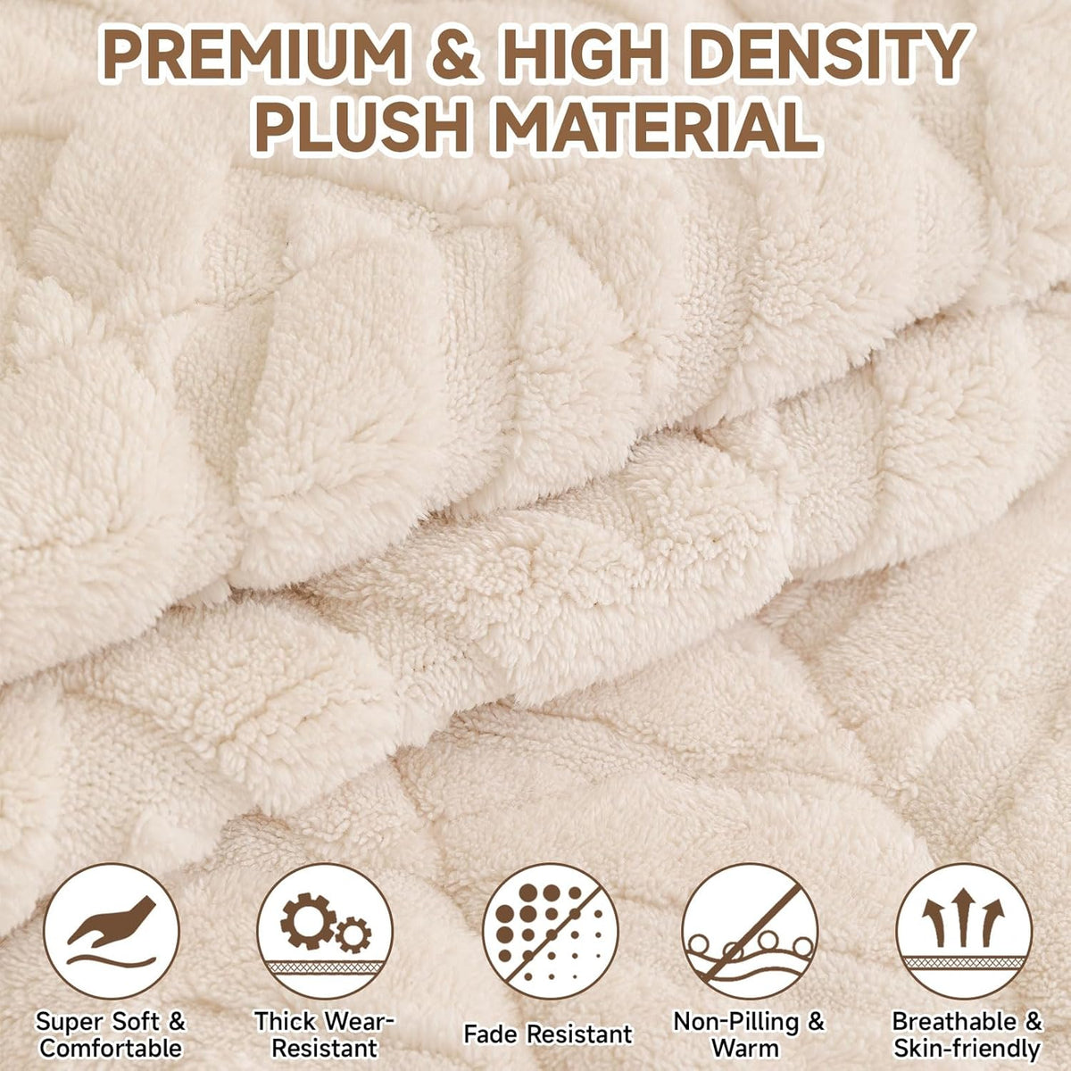OTOB Plush Couch Cover for Dogs Washable, Non Slip Fuzzy Soft Armrest Backrest Sofa Slipcovers