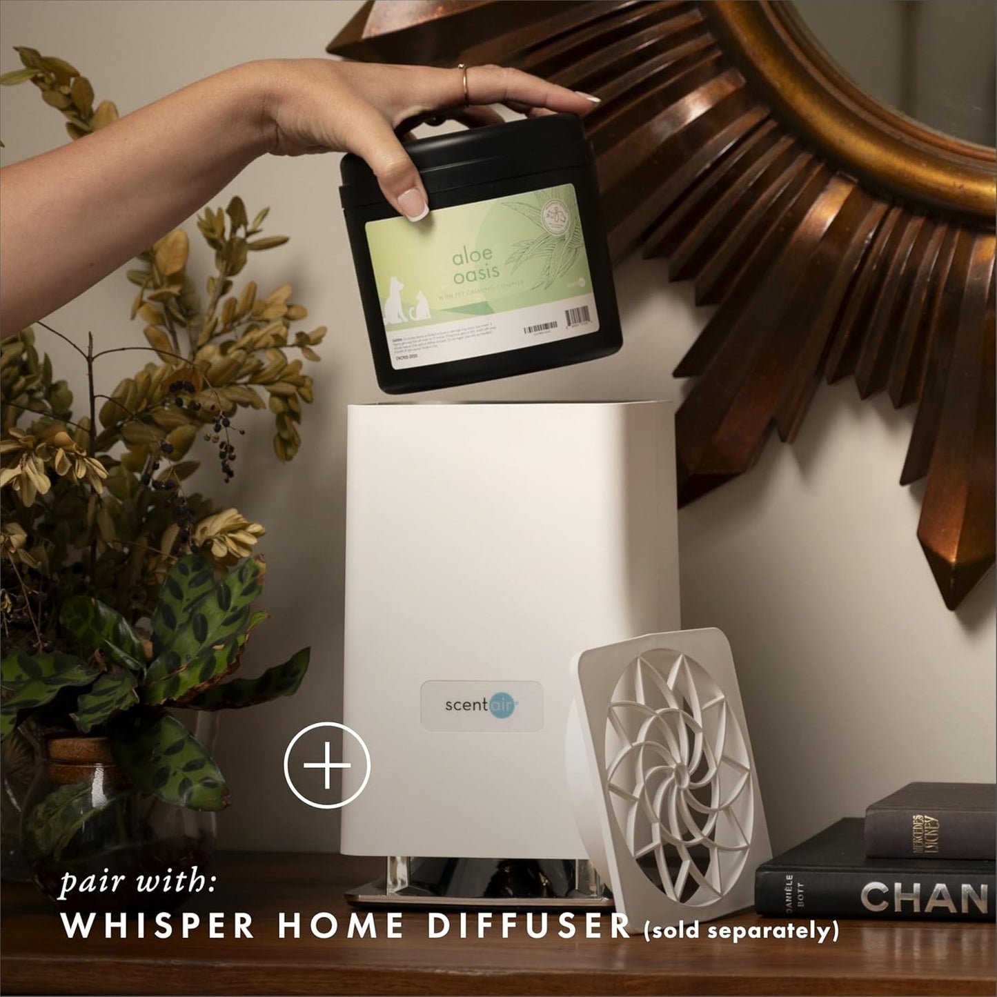 ScentAir Whisper Home Monthly Plug-in Refill, Fragrance Cartridge for Home and Office, Aloe Oasis