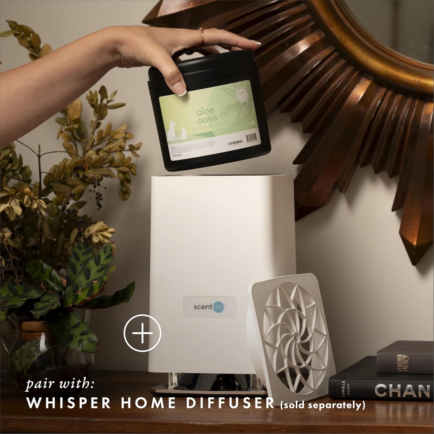 ScentAir Whisper Home Monthly Plug-in Refill, Fragrance Cartridge for Home and Office, Aloe Oasis