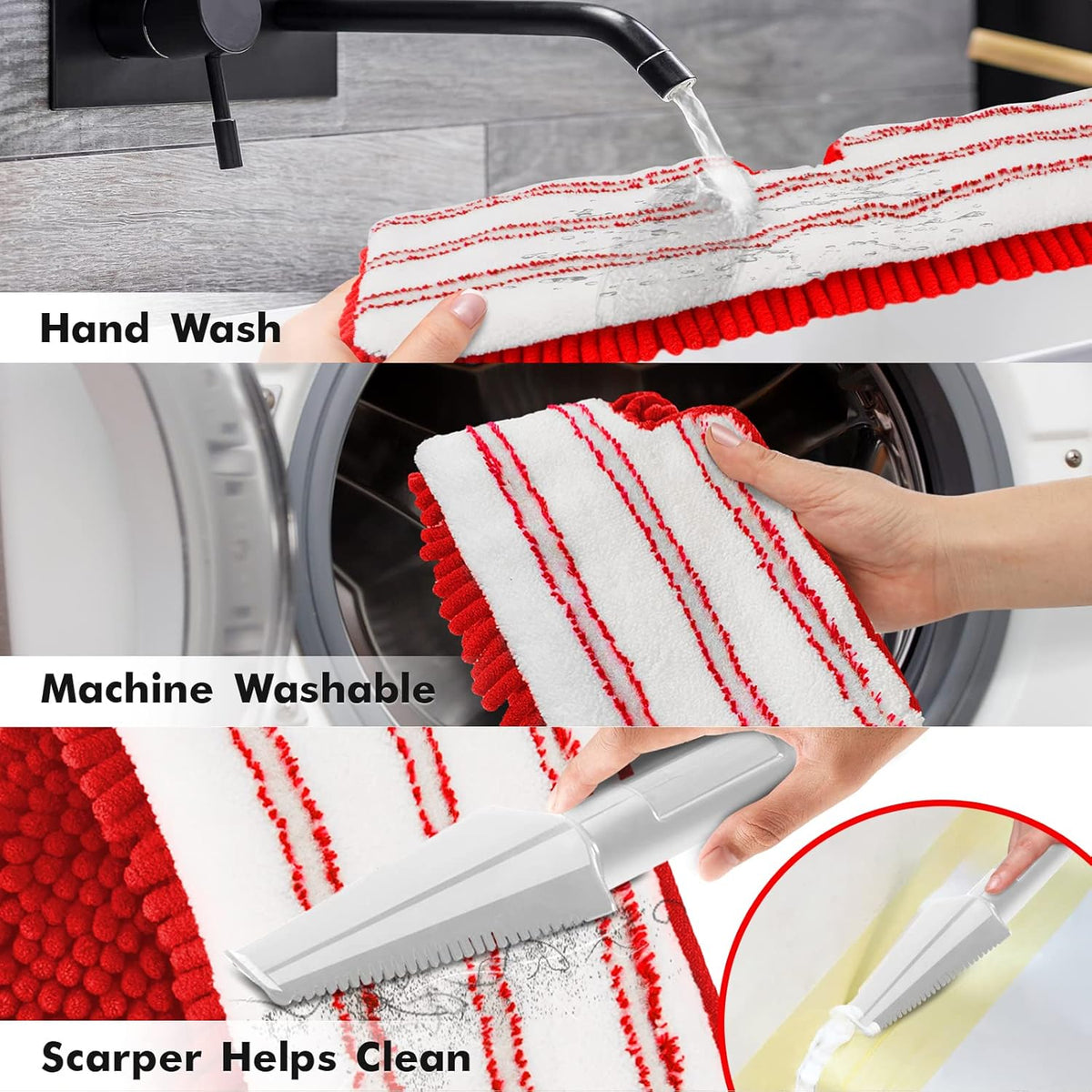 MASTERTOP Microfiber Mop for Floor Cleaning, Hardwood Dust Mop, Wet Mopping with 4 Washable