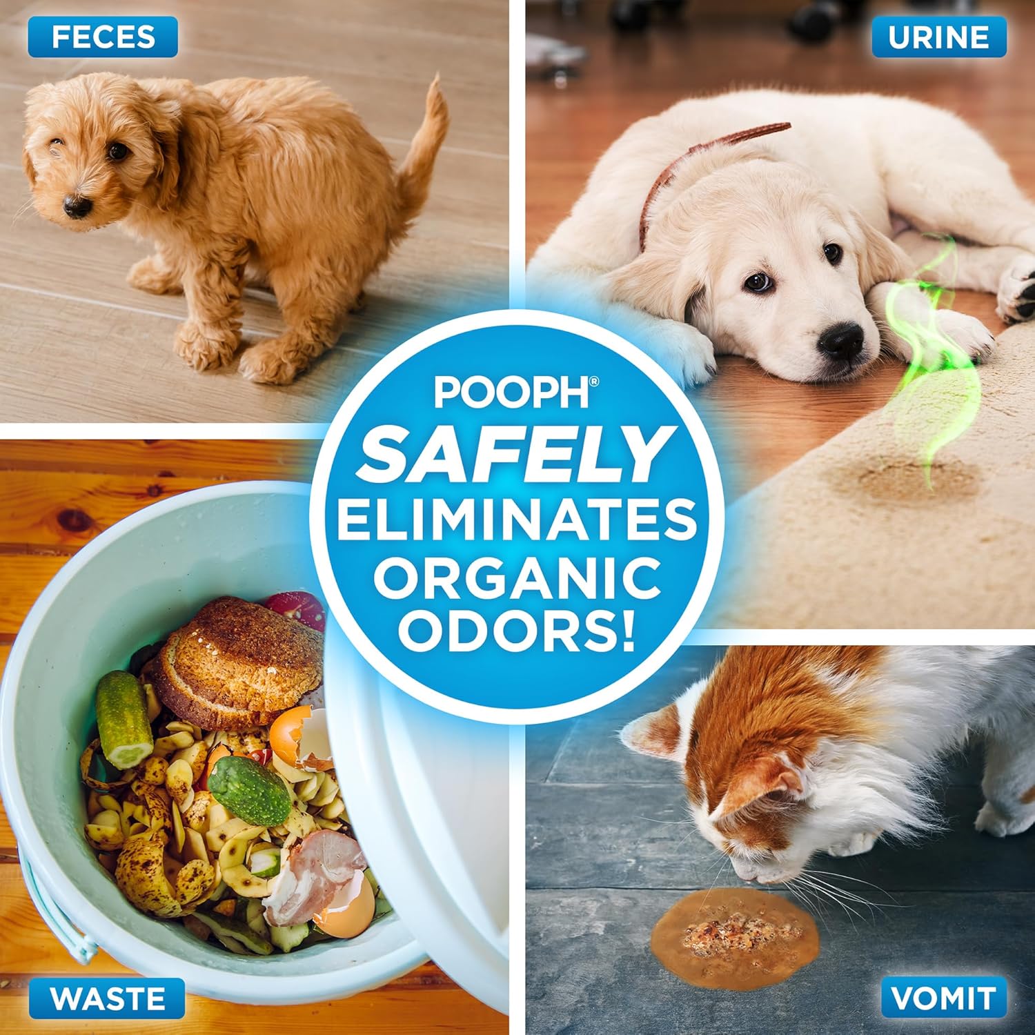 POOPH Pet Odor Eliminator and Litter Box Deodorizer - 2x32oz Bottles - Instant, Safe