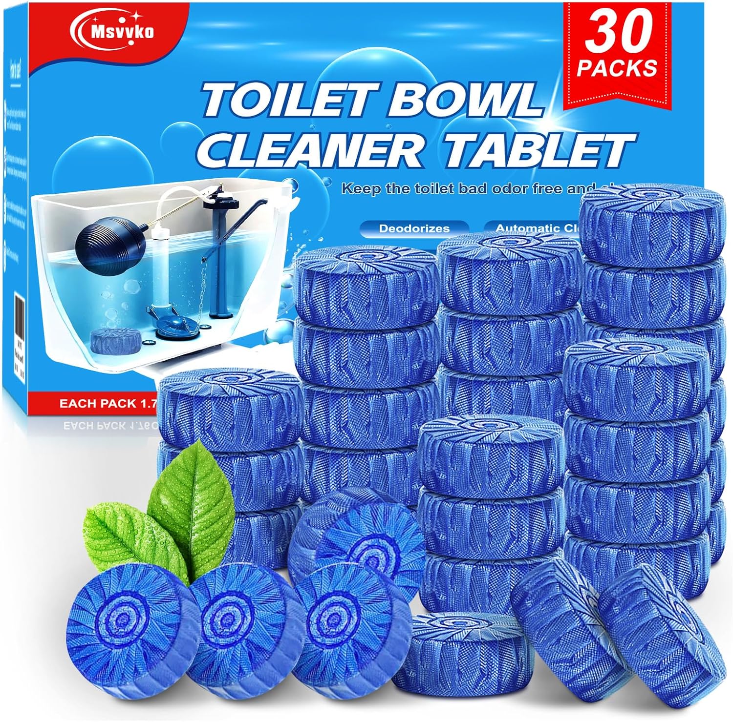 Toilet Bowl Cleaner Tablets Blue Toilet Tank Cleaners, Septic-Safe Hard Water Stain Remove