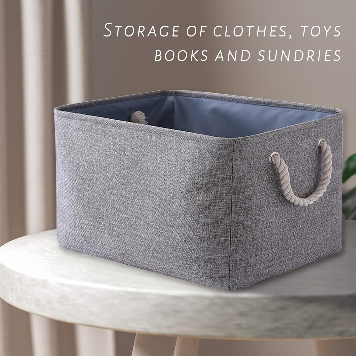 TcaFmac Storage Bins for Organization - Large 3 Pack Canvas Storage Basket for Shelves with
