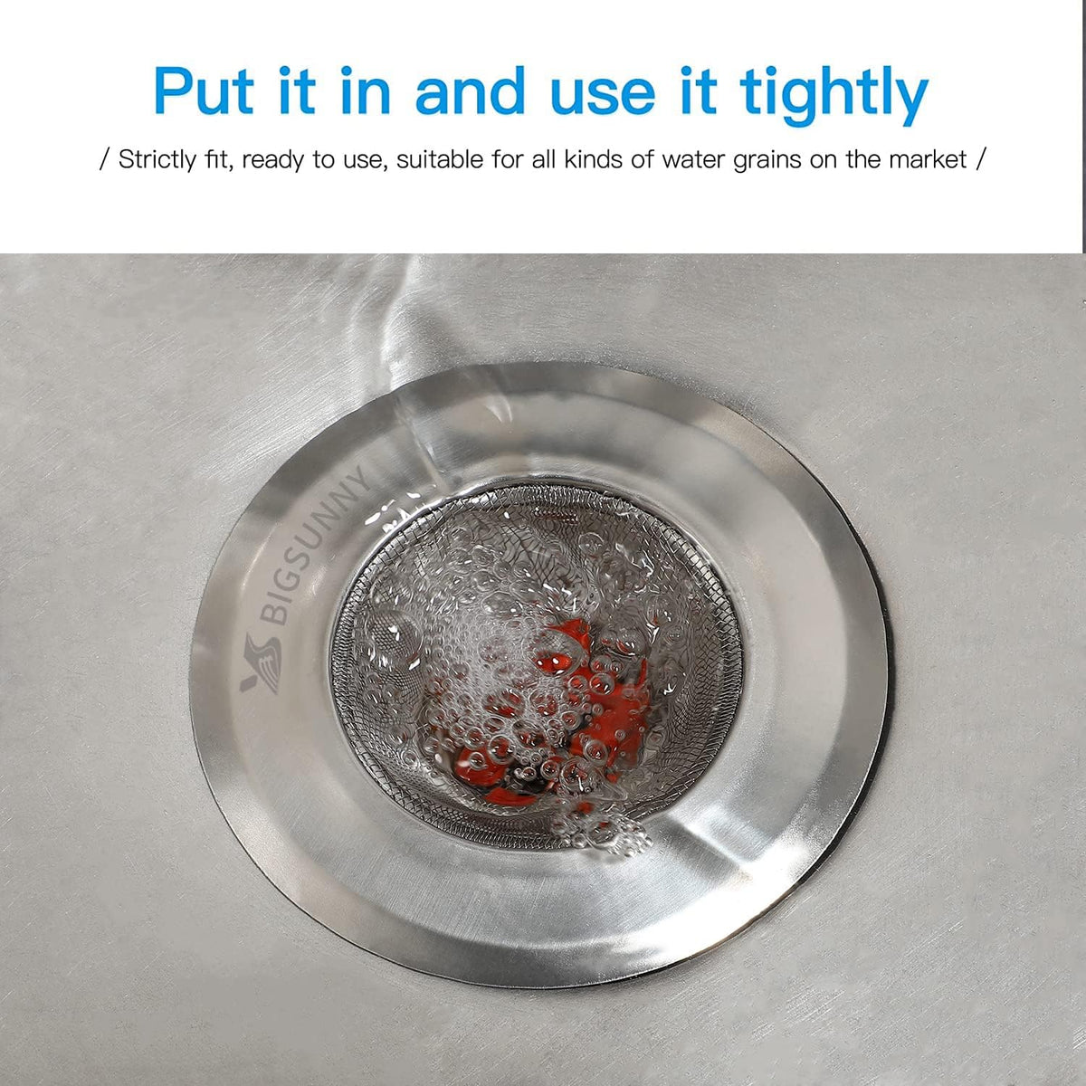 Mesh Sink Strainer Set of 2, MSY BIGSUNNY Stainless Steel Kitchen Sink Strainer Kitchen Drain