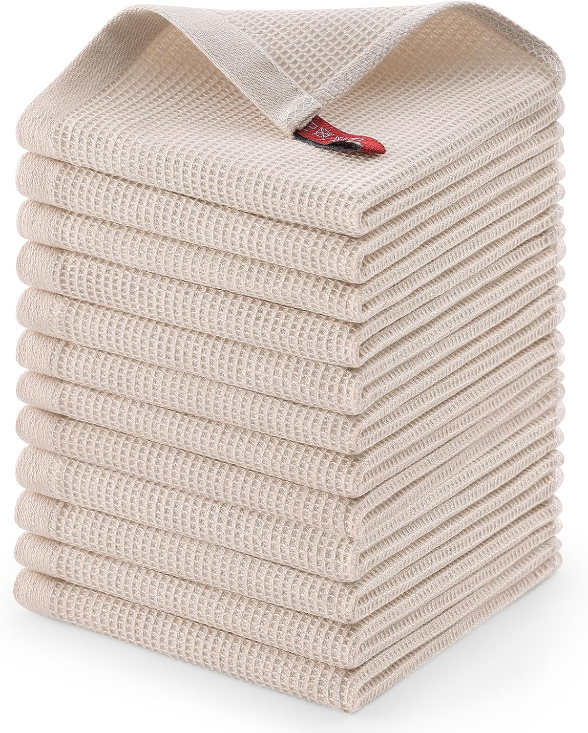 Homaxy 100% Cotton Waffle Weave Dish Cloths - 12 Pack Soft and Absorbent Dish Towels - 12 x 12