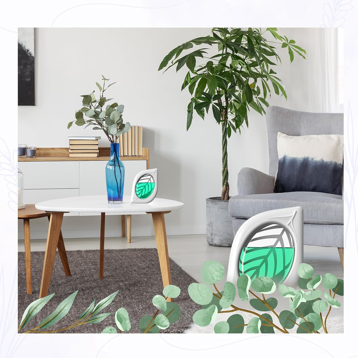 Air Freshener for Home, 4 Pack, Eucalyptus & Mint, Odor Eliminator for Small Area Closets Bathroom