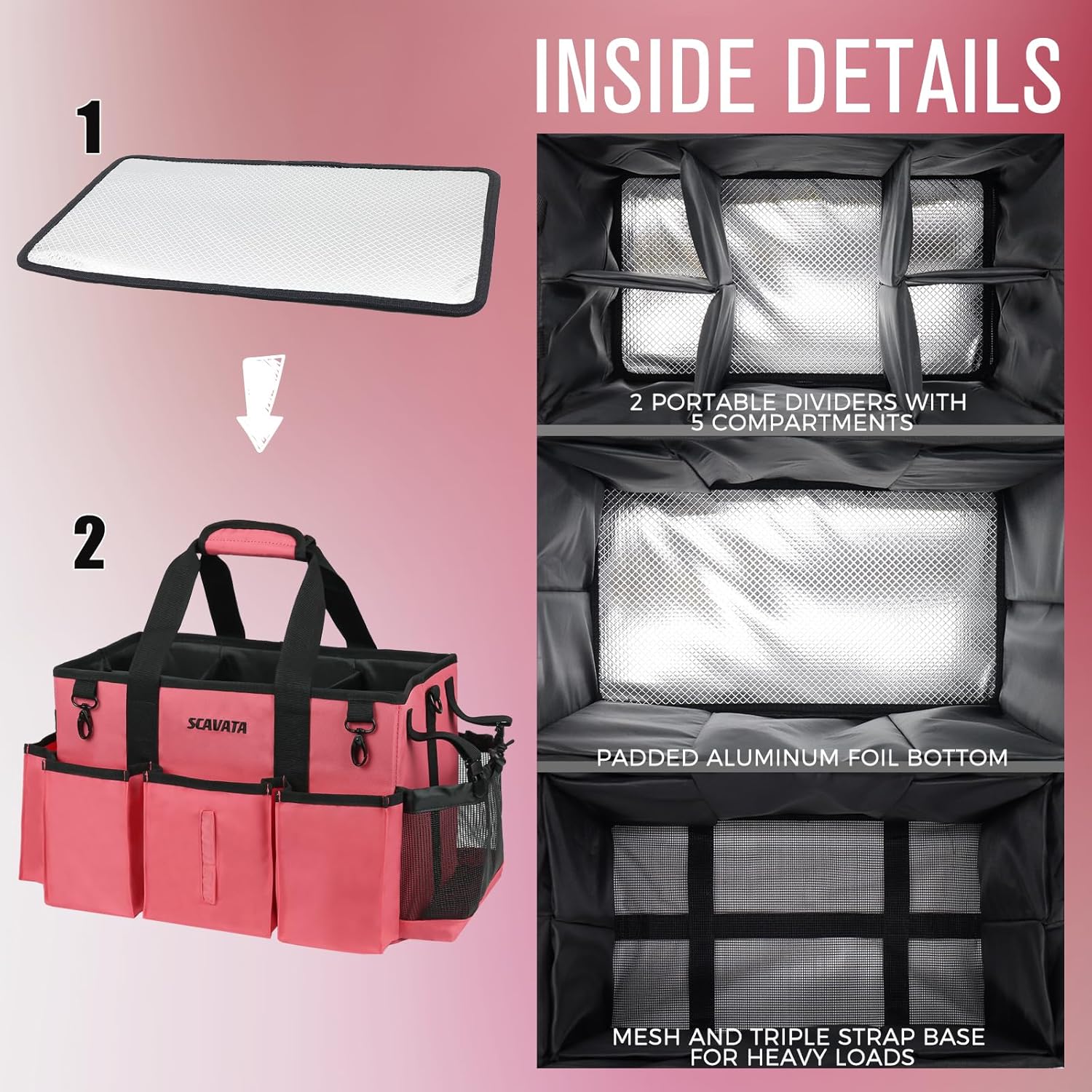 Wearable Cleaning Caddy Bag, Cleaning Caddy Supplies Organizer with Handle & Shoulder Straps for