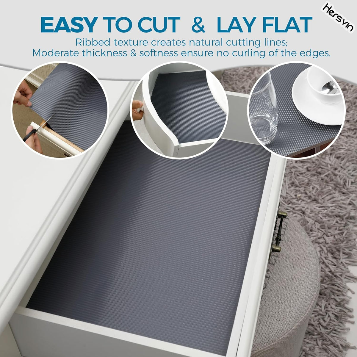 Shelf Liners 20 in x 20 ft EVA Drawer Mats, Non-Adhesive Cupboard Pad, Kitchen Cabinet Lining