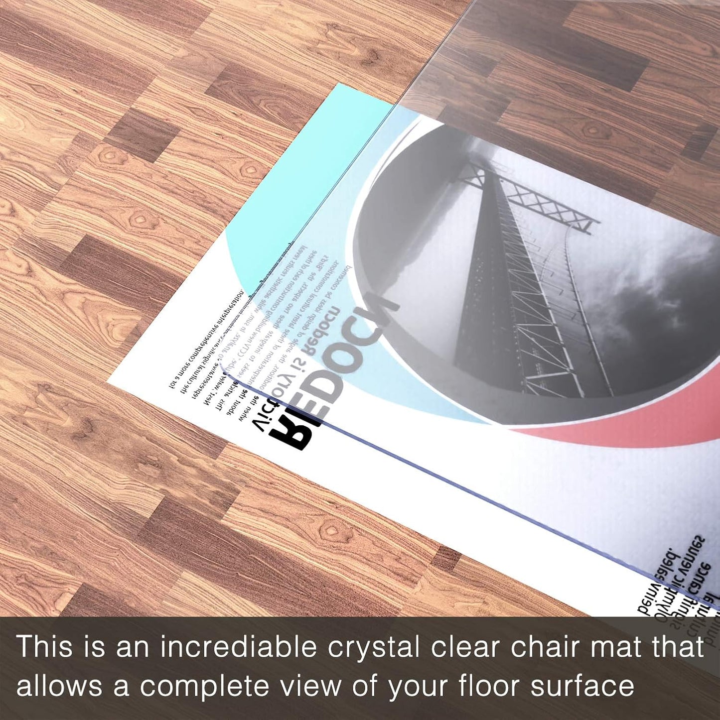 Office Chair Mat for Hardwood Floor, 1/8" Thick 55” x 35” Crystal Clear Hard Floor Chair Mat