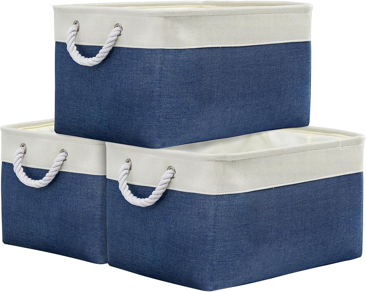 TheWarmHome Organization and Storage Basket for Organizing - X Large 3 Pack 17.7L×13.8W×9.8H in