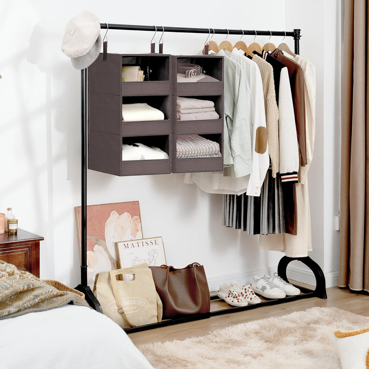 GRANNY SAYS 3 Shelf Hanging Closet Organizers and Storage, Collapsible Closet Storage Organizer