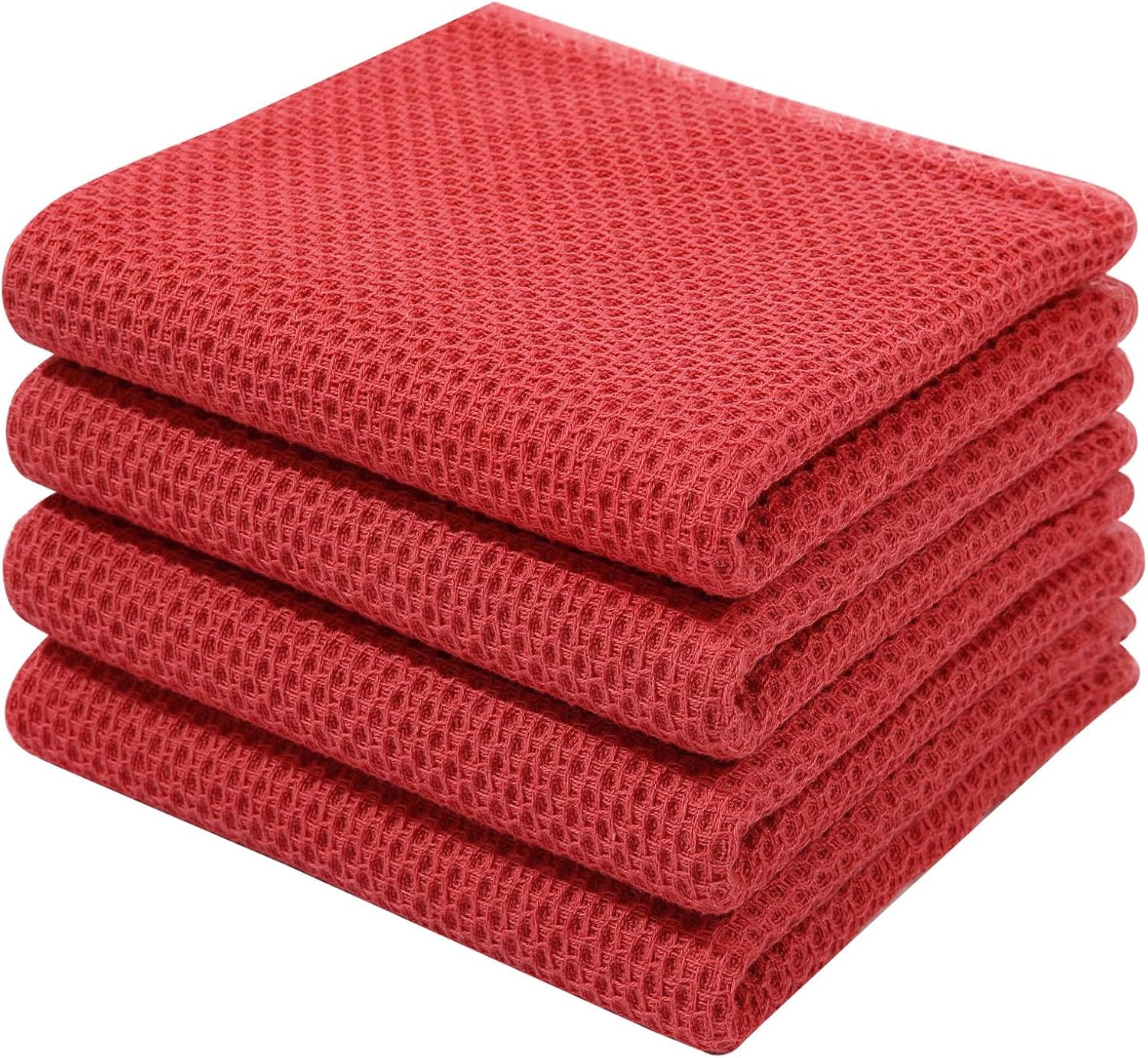 Homaxy 100% Cotton Waffle Weave Kitchen Dish Towels, Ultra Soft Absorbent Quick Drying Cleaning