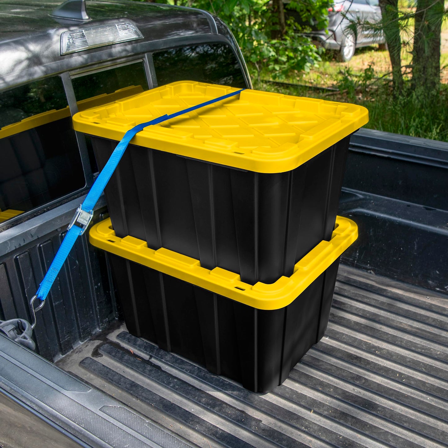 Sterilite Industrial Storage Tote with Lids for Garage, 27 Gallon, 12-Pack