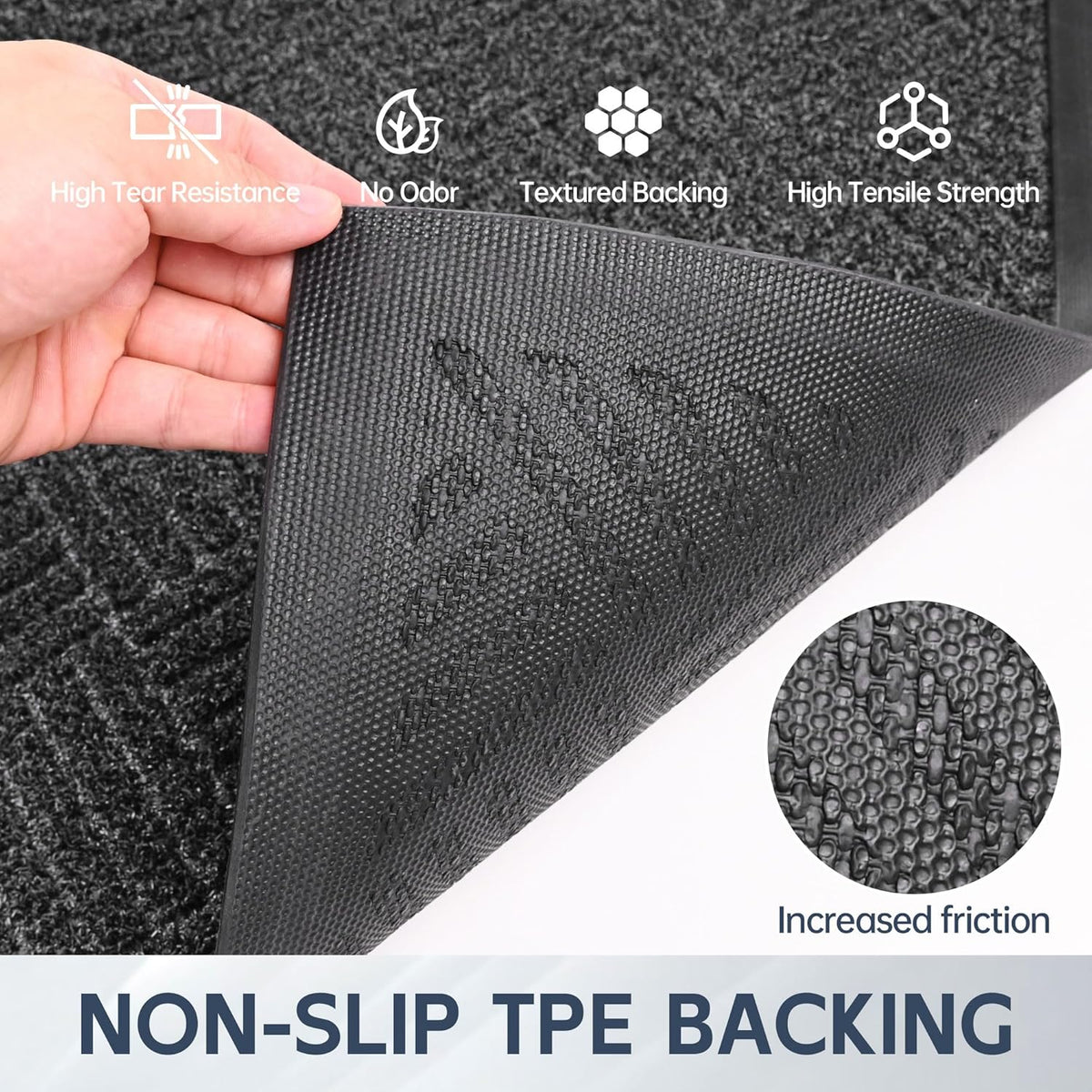 Front Door Mat, 5' x 4' Heavy Duty Indoor Outdoor Doormat, Non-Slip Backing Welcome Mats for