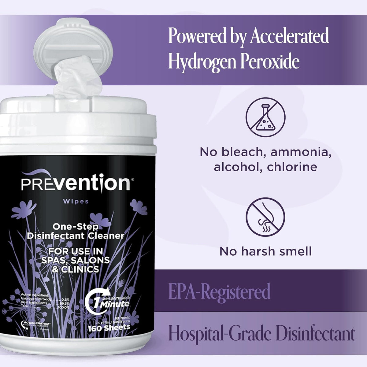 Prevention All Purpose Disinfecting Wipes – Cleaning Wipes Canister, Bulk Cleaner Towelettes for