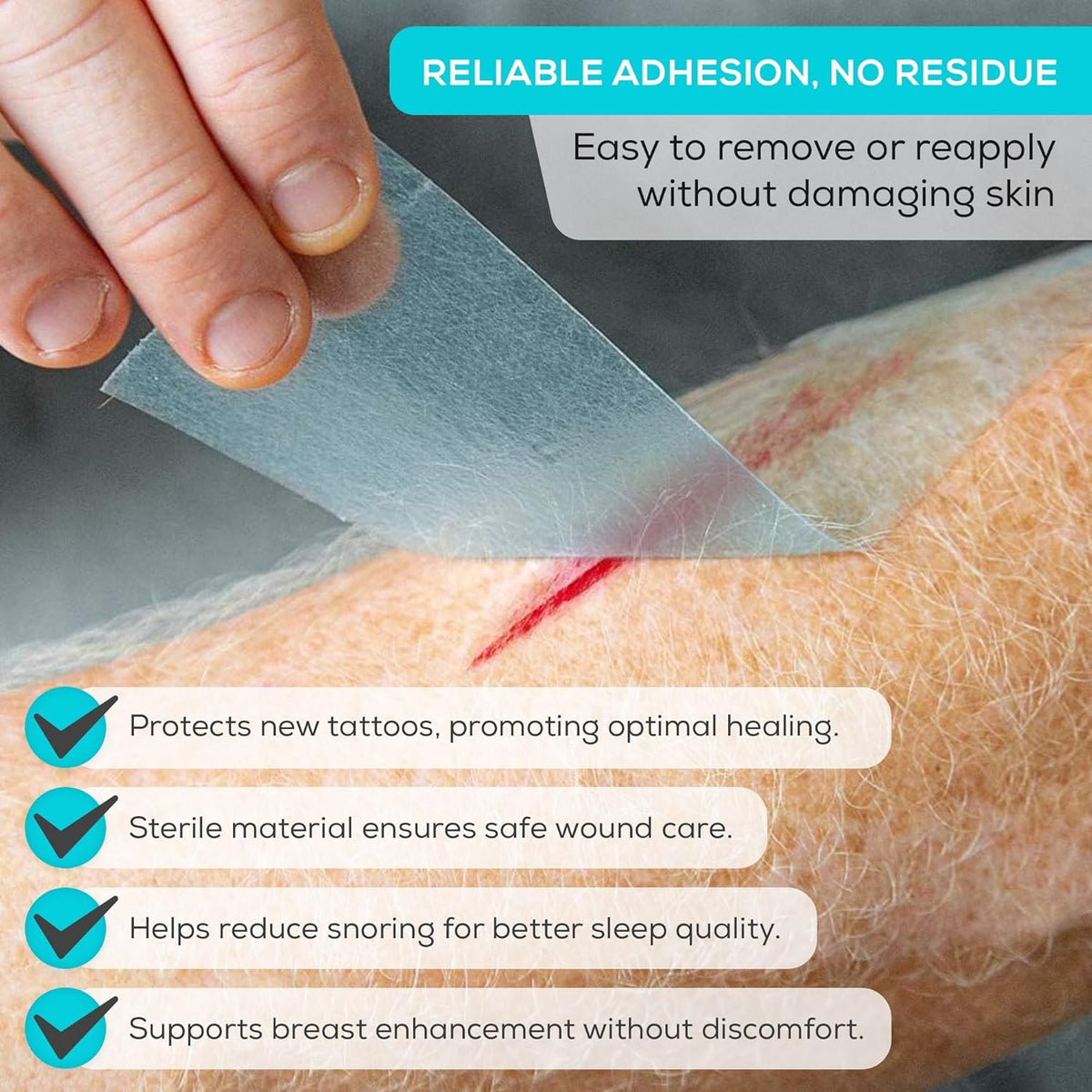 Medvance Cuttable Soft Silicone Tape - Waterproof Breathable Tape for All Skin Types - Easy Apply