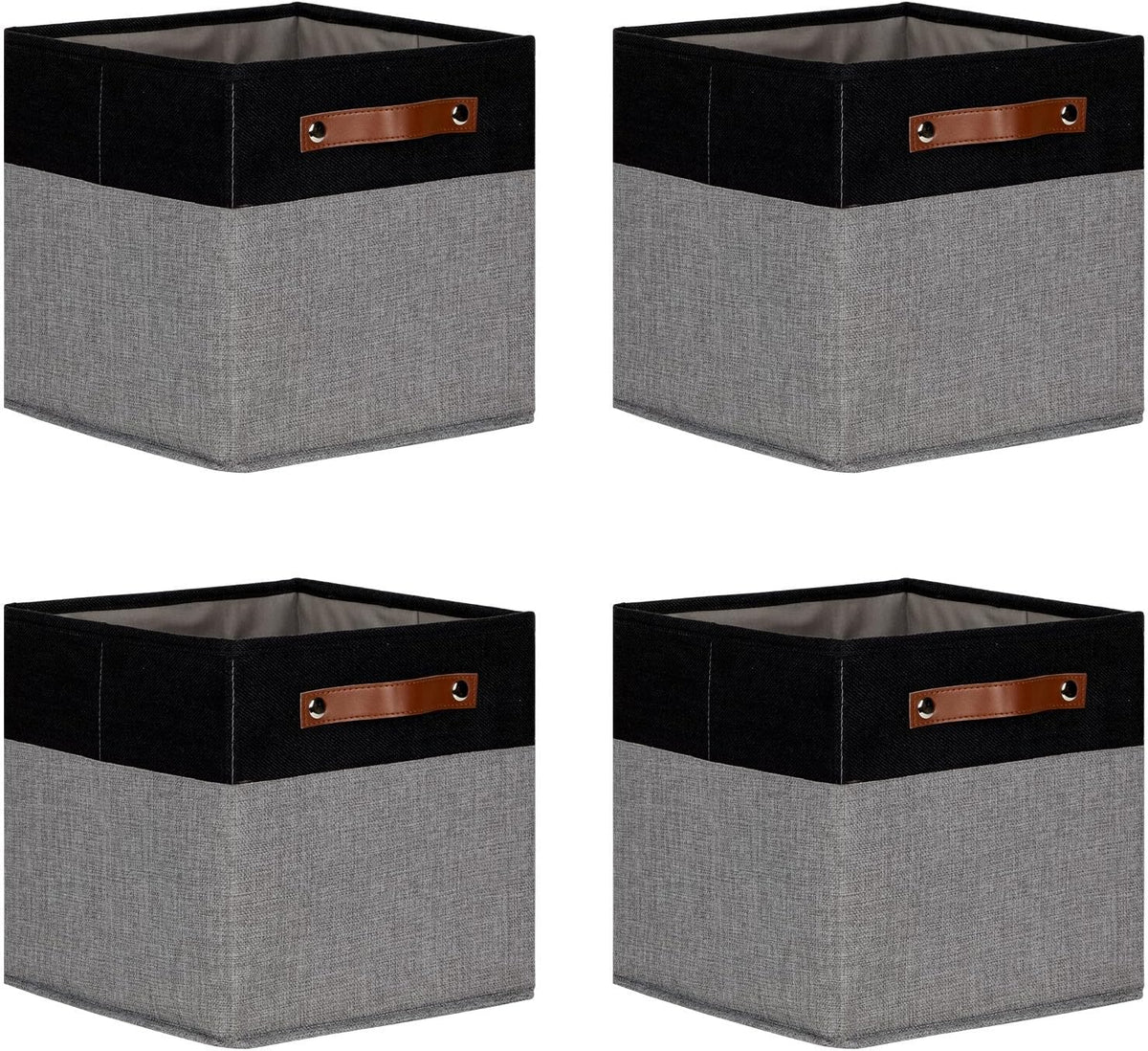 DULLEMELO 11x11 Storage Cubes, Collapsible Sturdy Cube Storage Bins With Handles for
