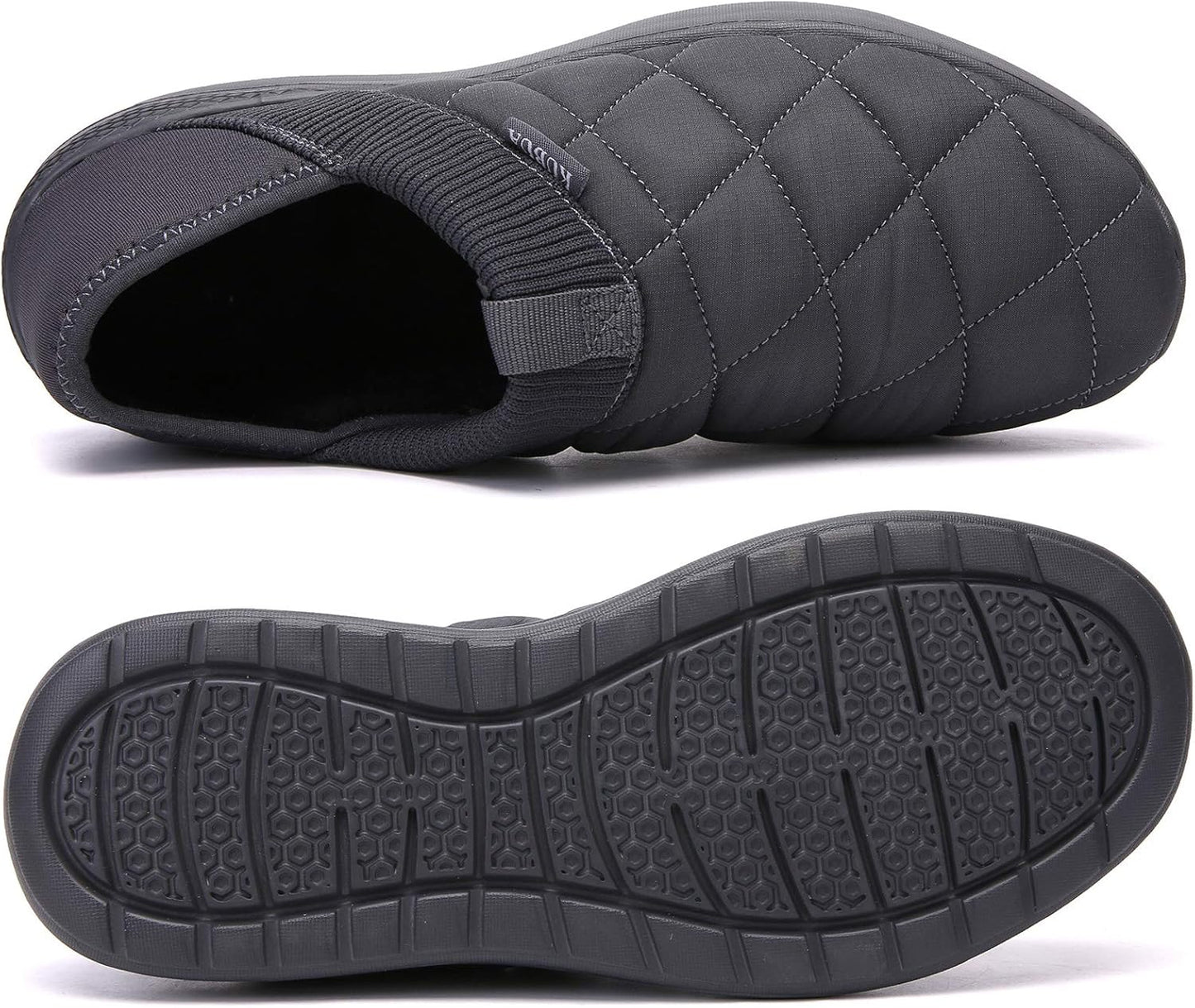 KUBUA Slippers for Men and Womens Indoor House Shoes Plush Slip on Outdoor Garden Loafers