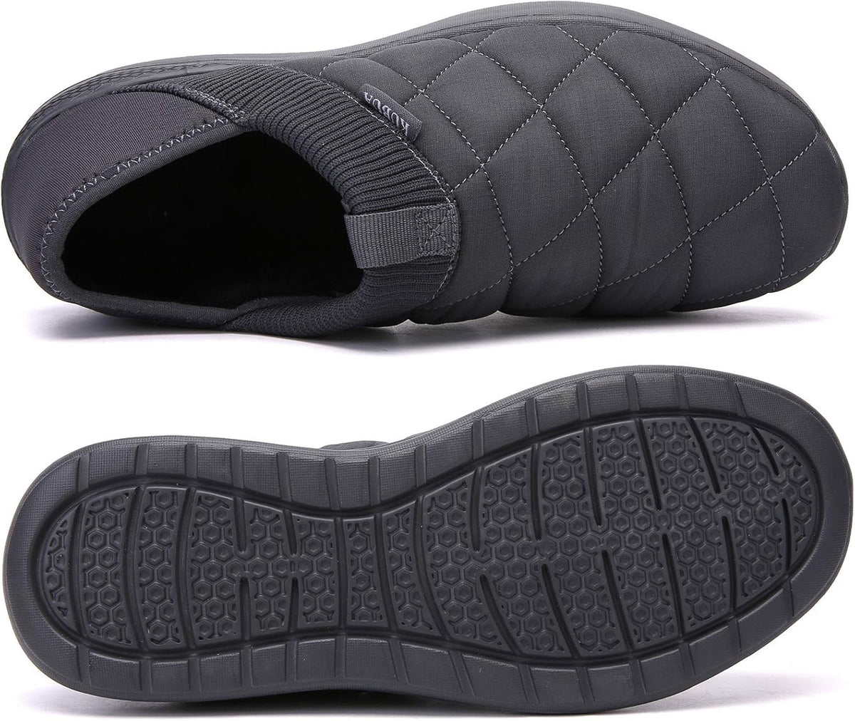 KUBUA Slippers for Men and Womens Indoor House Shoes Plush Slip on Outdoor Garden Loafers