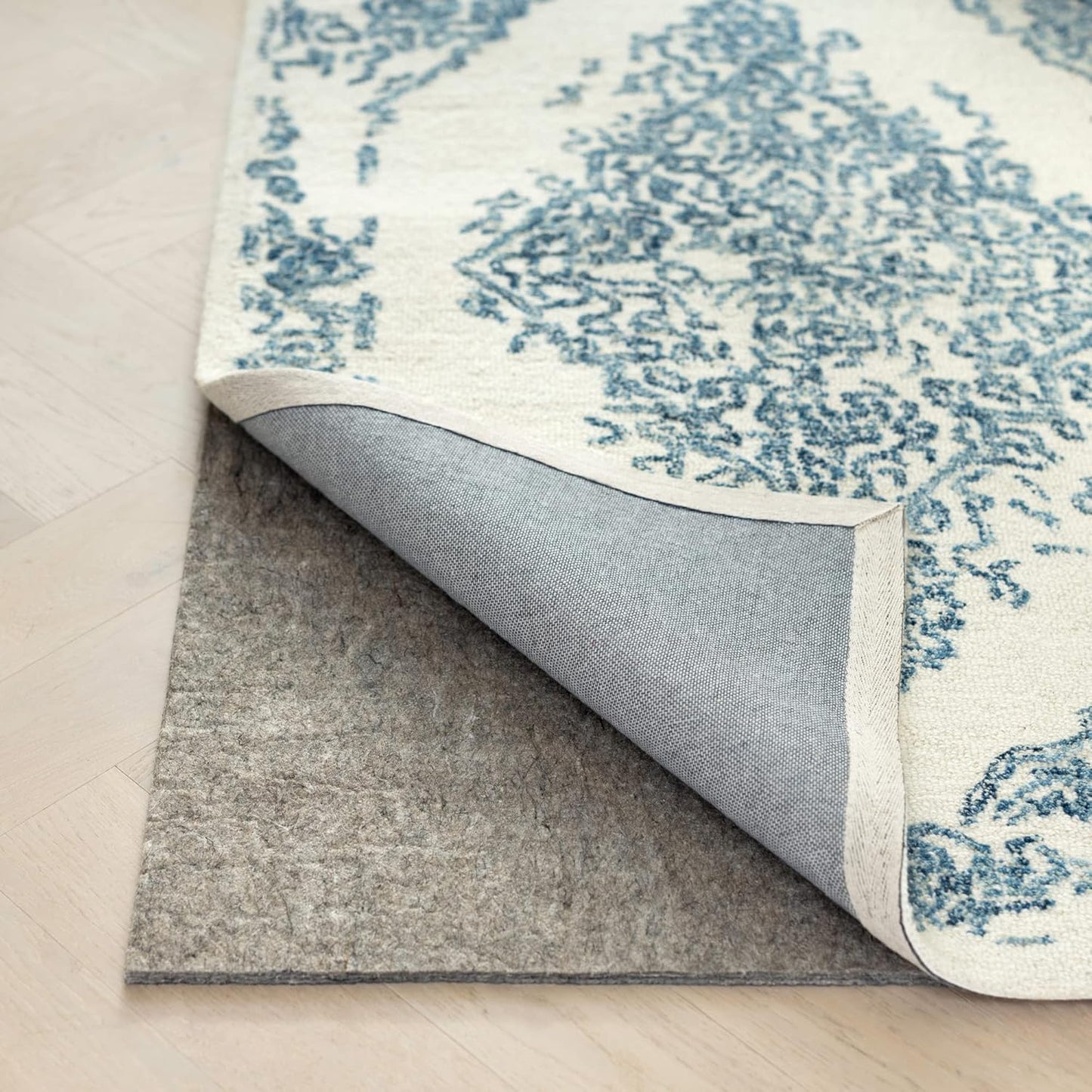 RUGPADUSA - Dual Surface - 12'x15' - 3/8" Thick - Felt + Rubber - Enhanced Non-Slip Rug Pad - Adds