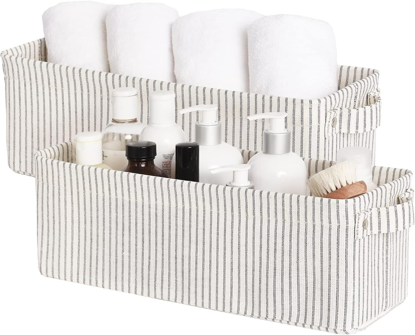 StorageWorks Narrow Storage Bins, Small Basket for Closet and Shelves, Fabric Organizer with