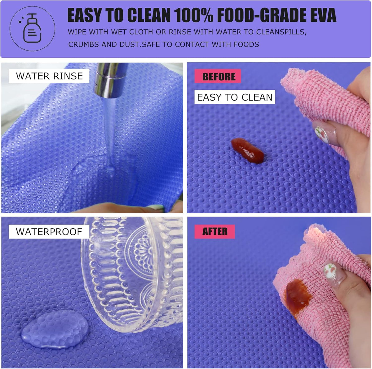 8Pcs Refrigerator Liners, Washable Fridge Liner Mats Covers Pads for Glass Shelf Cupboard Cabinet