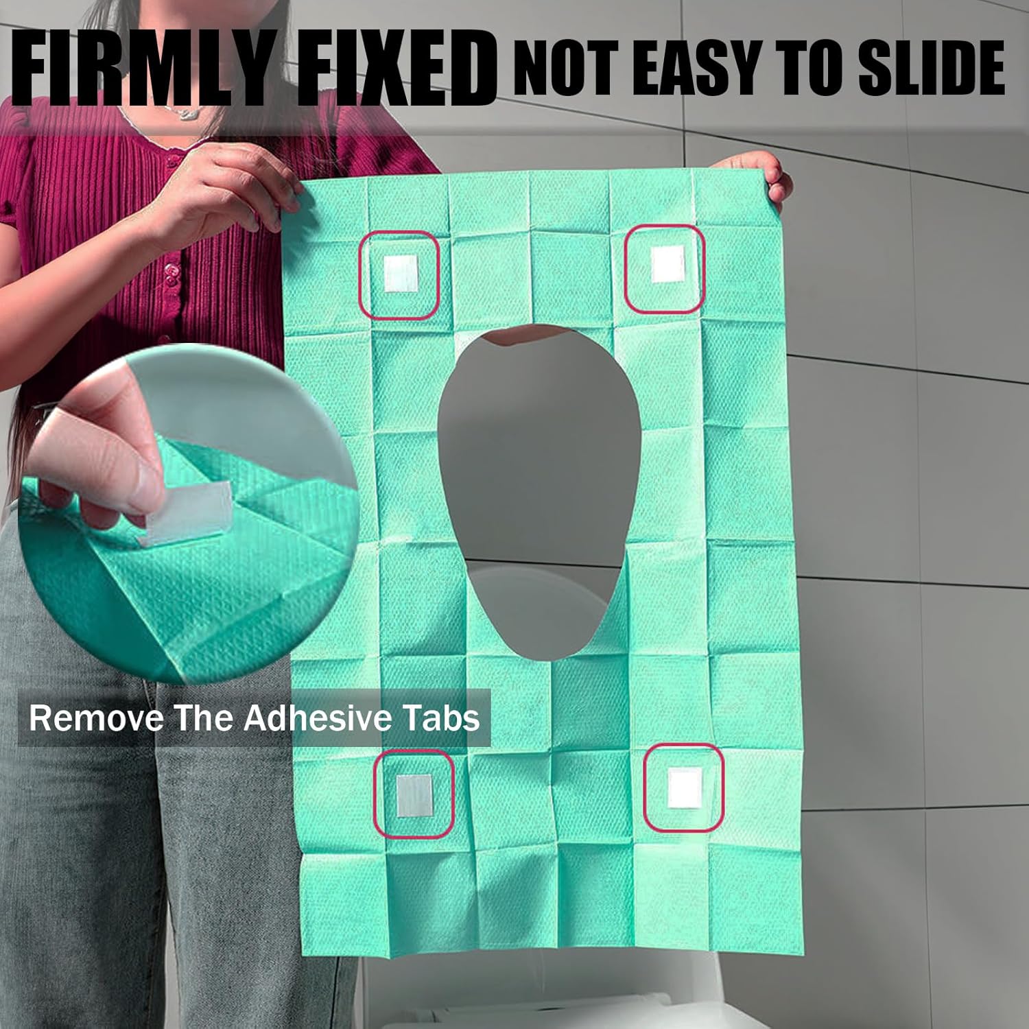 50 Pack Toilet Seat Covers Disposable 16x24 Inch XL Portable Toilet Liners Travel Seat Cover for
