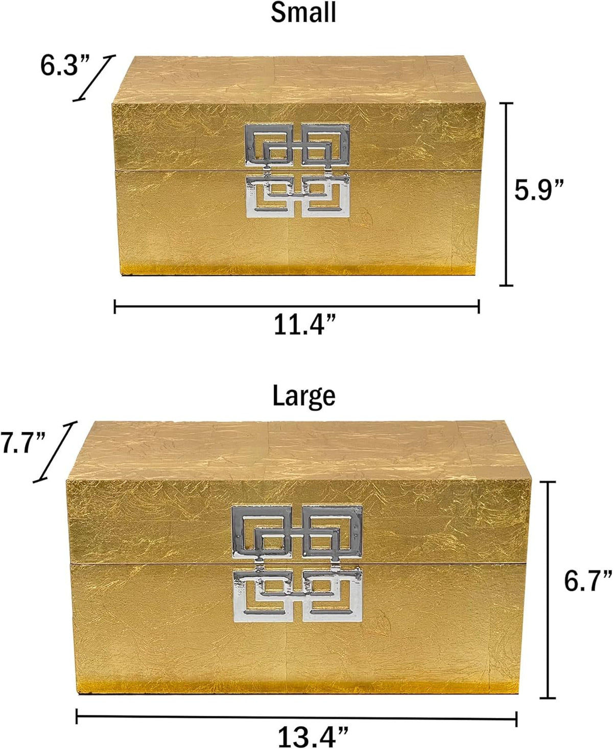 Galt International Storage Box Set Decorative Storage Box w/Hinged Lid Classic Design Wood Decor