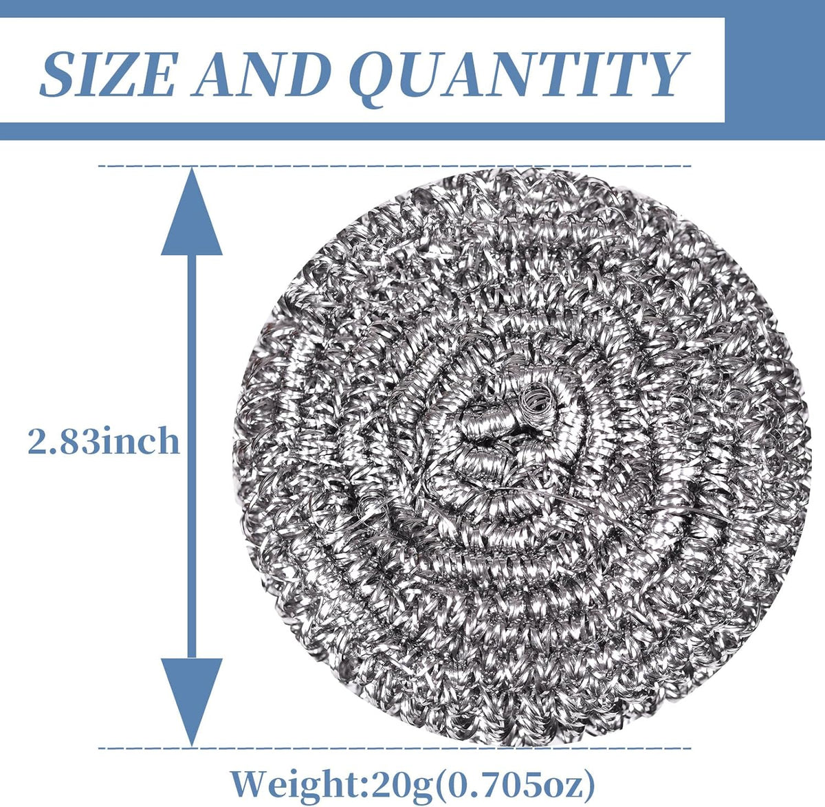 Stainless Steel Scrubber Scrubbing Scouring Pad Sponges Clean Pot Pan and Steel Wool for Kitchen