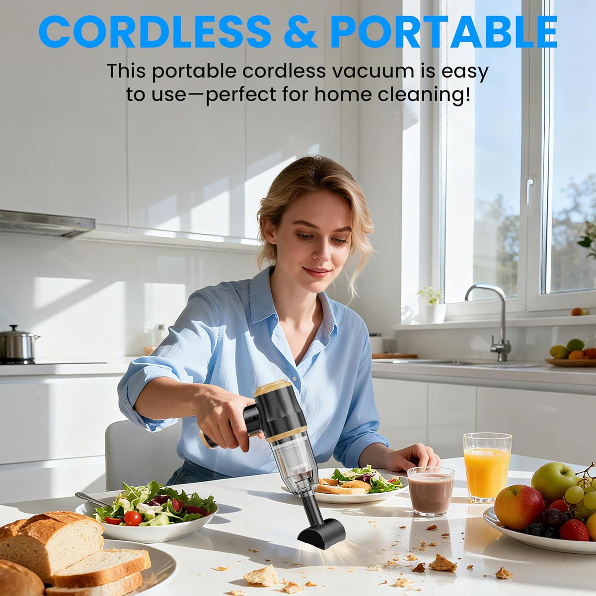Mini Car Vacuum 15000Pa Portable Cordless Handheld Vacuum Cleaner and Air Duster with 2 Filter for