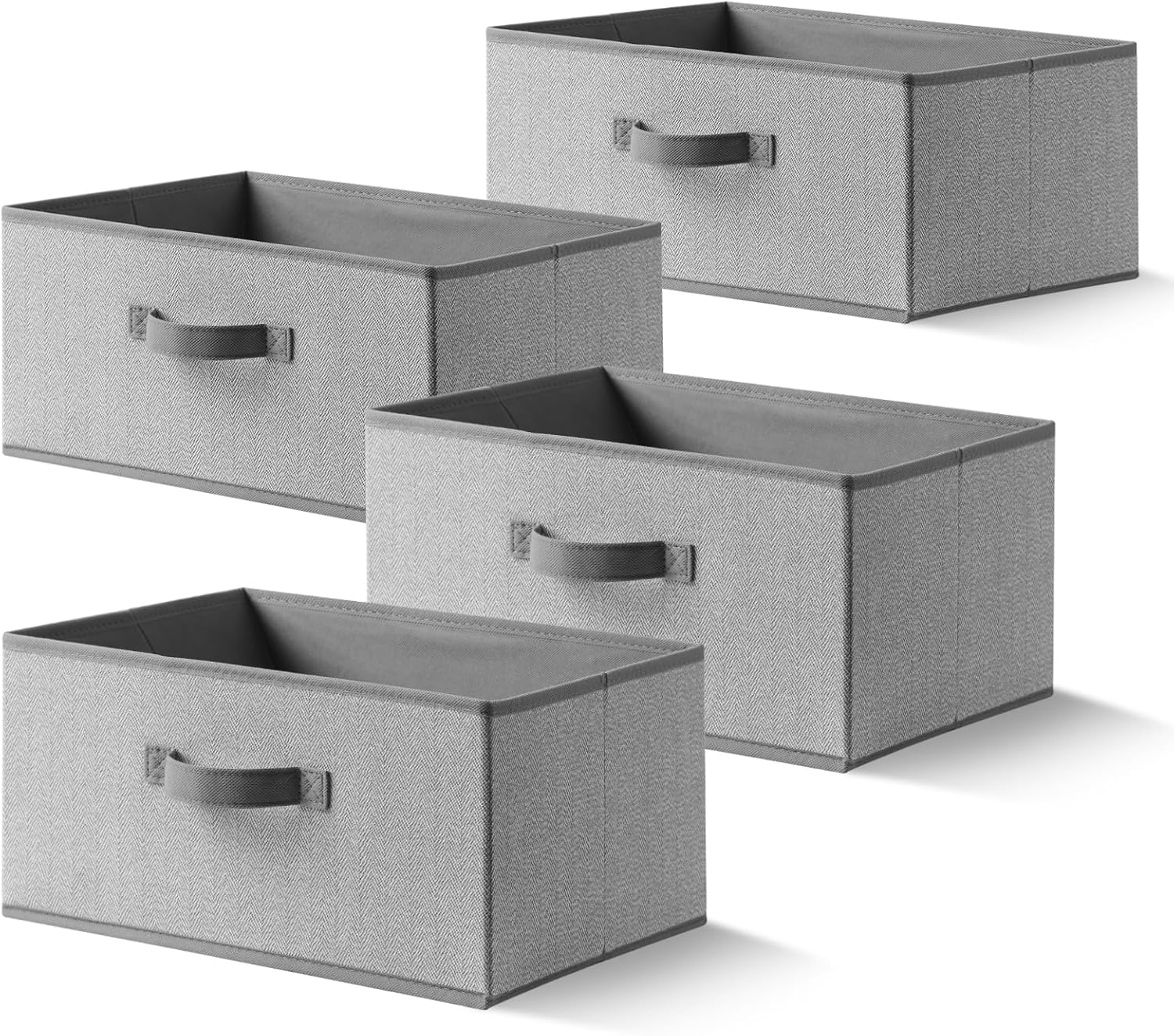 Storage Baskets, 15.7 Inch Woven Fabric Bins, Storage Cubes with Reinforced Handles, Organizer Bins