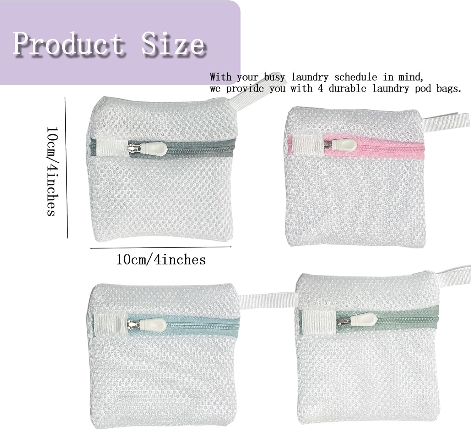 4PCS Laundry Pod Anti-Sticking Bag Laundry Pods Dissolution Protection Bag Scent Beads Bags Durable