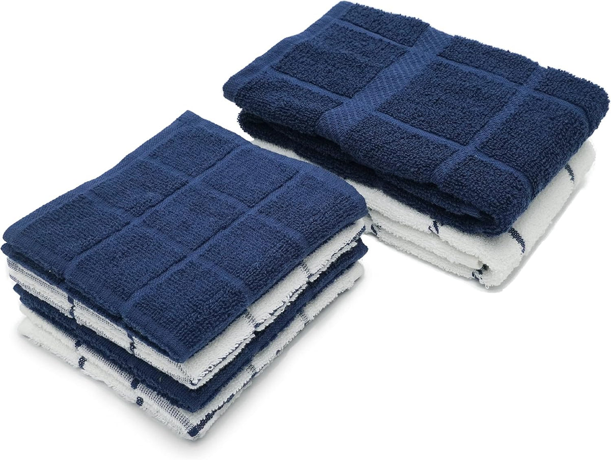 100% Cotton Terry Dish Cloth & Dish Towel, 6 Pack, Super Soft and Absorbent Kitchen Towels, Perfect